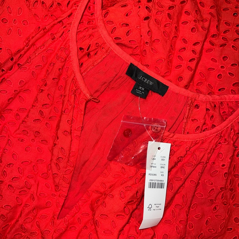 J. Crew Smocked waist midi dress in eyelet - Picture 8 of 9